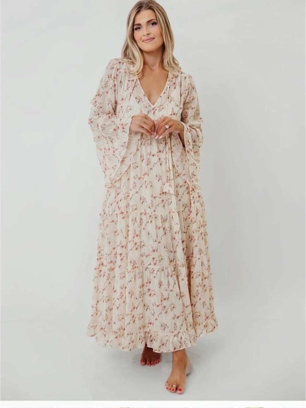Worth Collection Floral Maxi Dress in Pink & Cream. New never worn